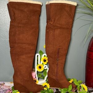 JustFab Brown Heeled Boots